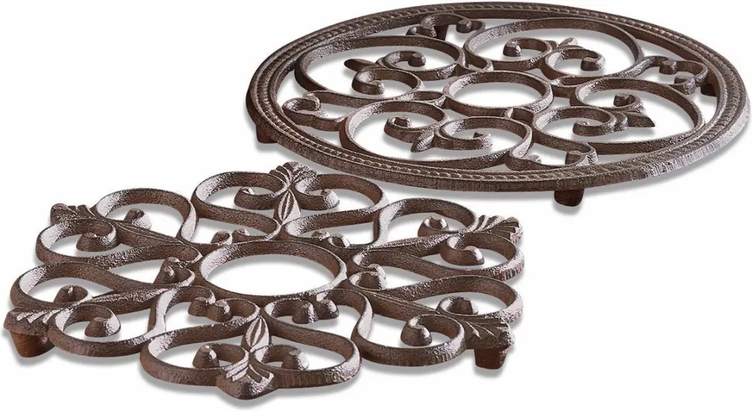 Loberon Gratton Onderzetter Set - 2 Stuks Ø26,5cm Antiekbruin