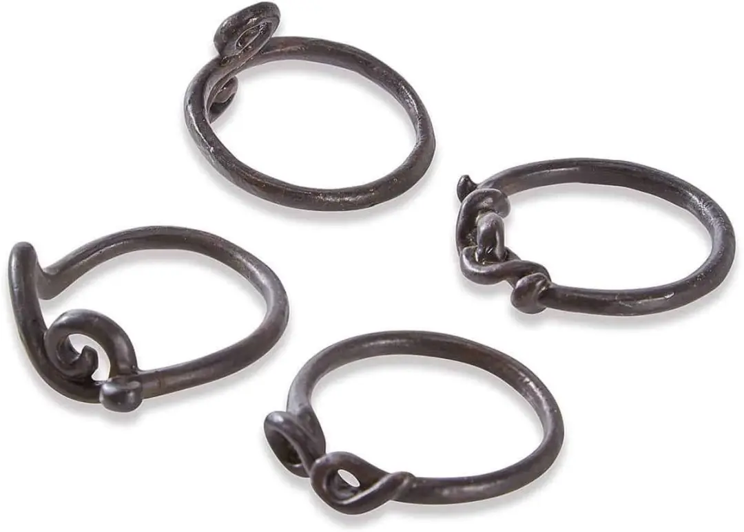 Loberon Astor Servetring Set - 4 Stuks - Zwart