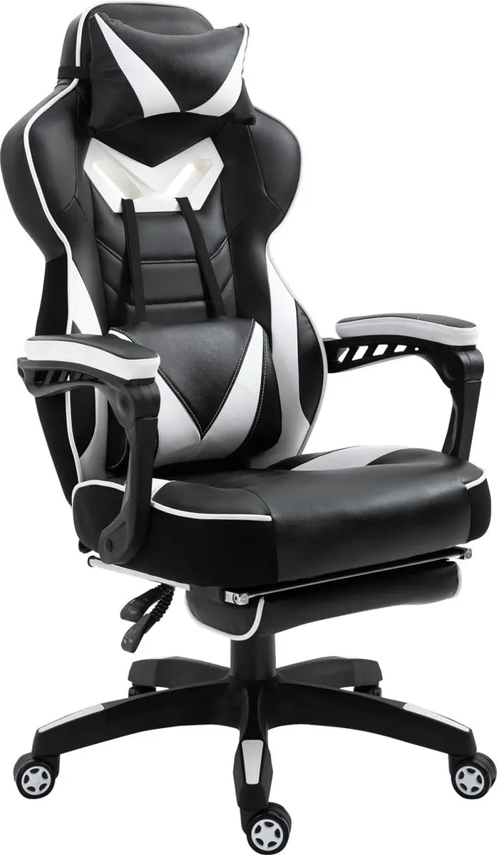 Vinsetto-Gaming-Stuhl-Schaumstoff, PU-Leder, Metall-65B x 70T x 118,5-128,5H cm-