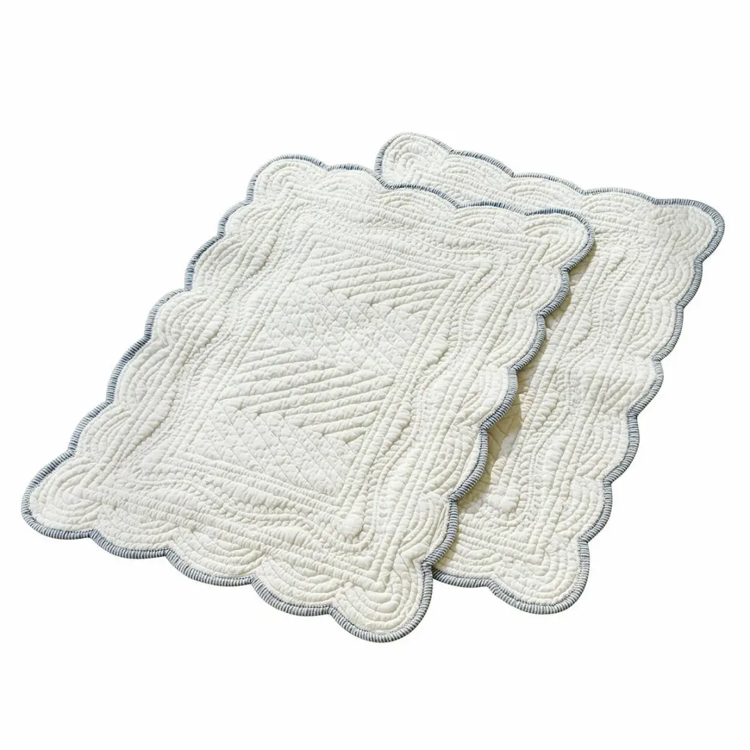 Loberon Placemat Set 2 Stuks - Fontienne - Wit/Blauw