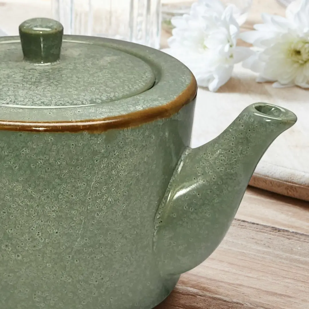 Loberon Theepot Biarré - turquoise/bruin