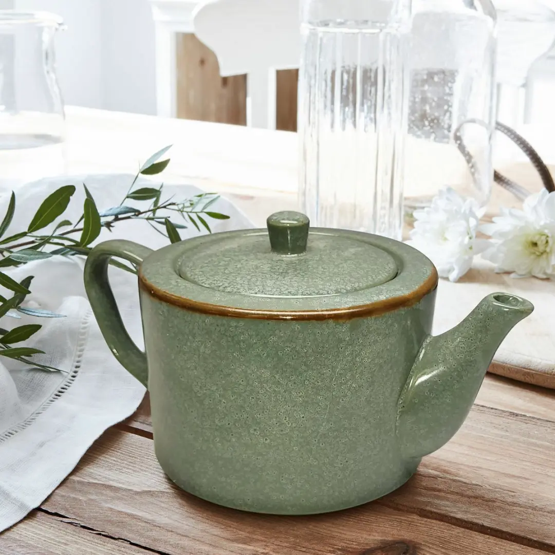 Loberon Theepot Biarré - turquoise/bruin - afbeelding 6 van 6