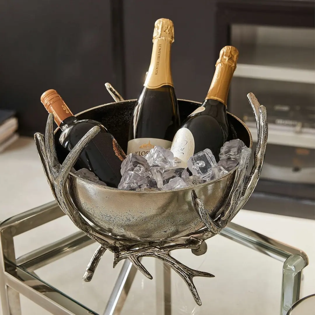 Loberon Champagnekoeler Amirak - Antiekzilverkleurig