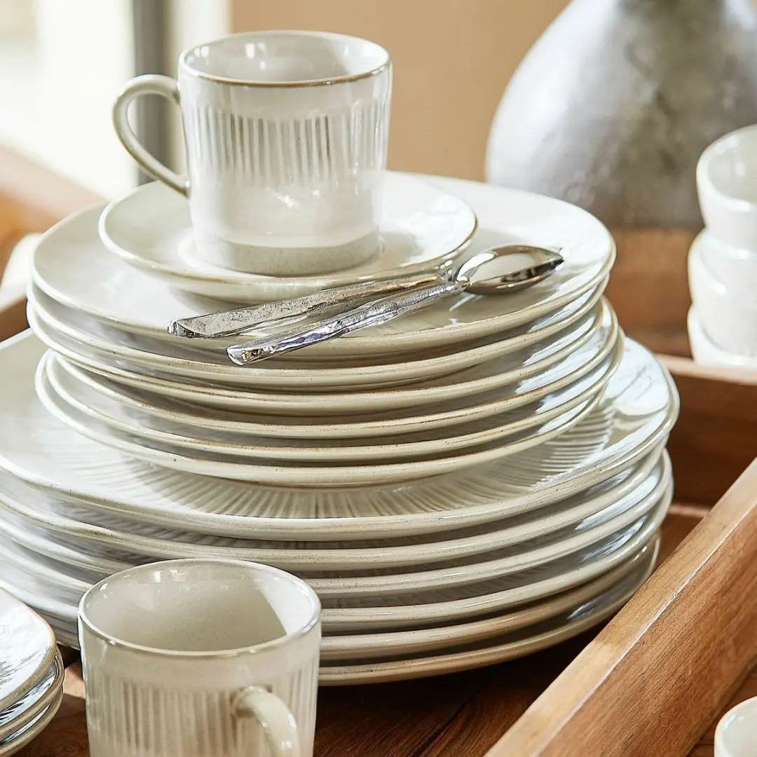 Loberon Périers Bordenset 6-delig - Beige