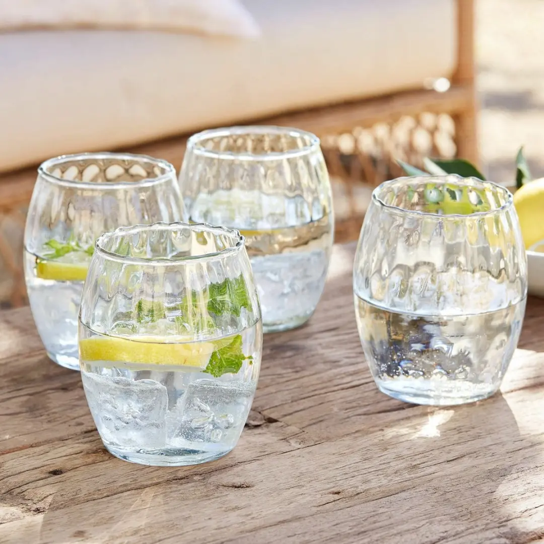 Loberon Bourgavin Glas Set - 4 Stuks Ø9.5cm Heldere