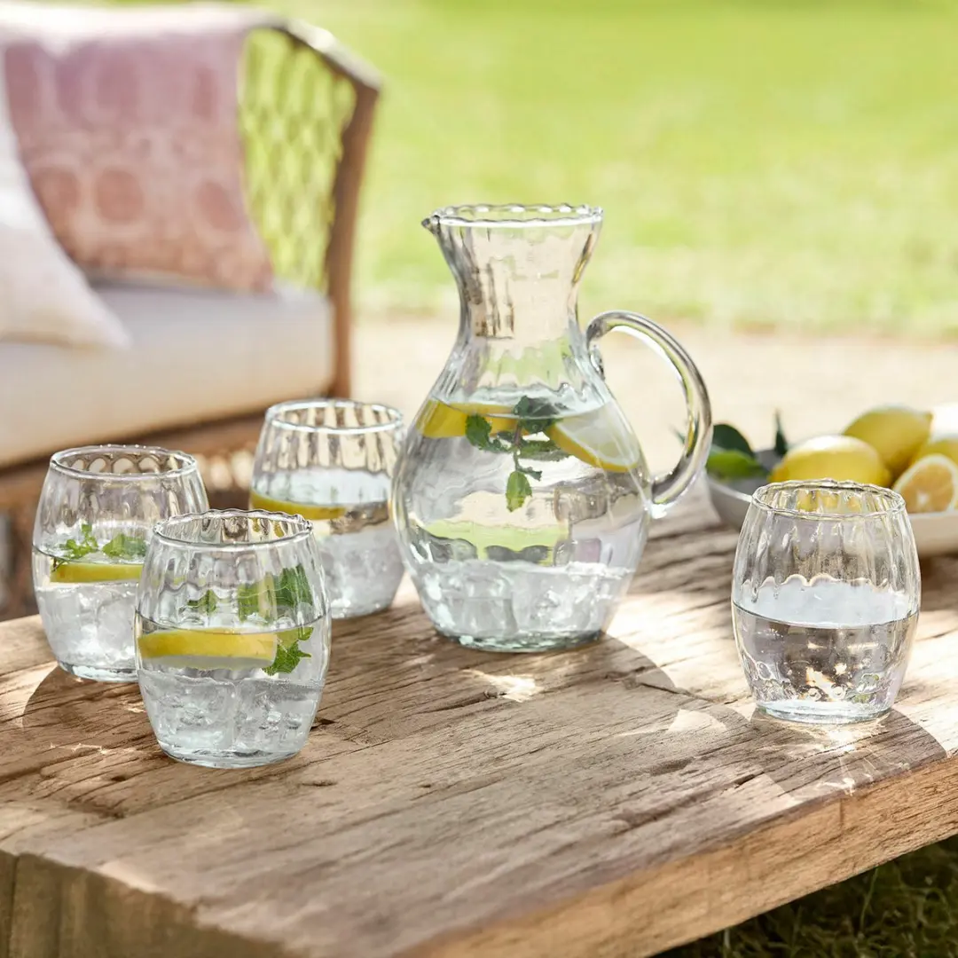 Loberon Bourgavin Glas Set - 4 Stuks Ø9.5cm Heldere