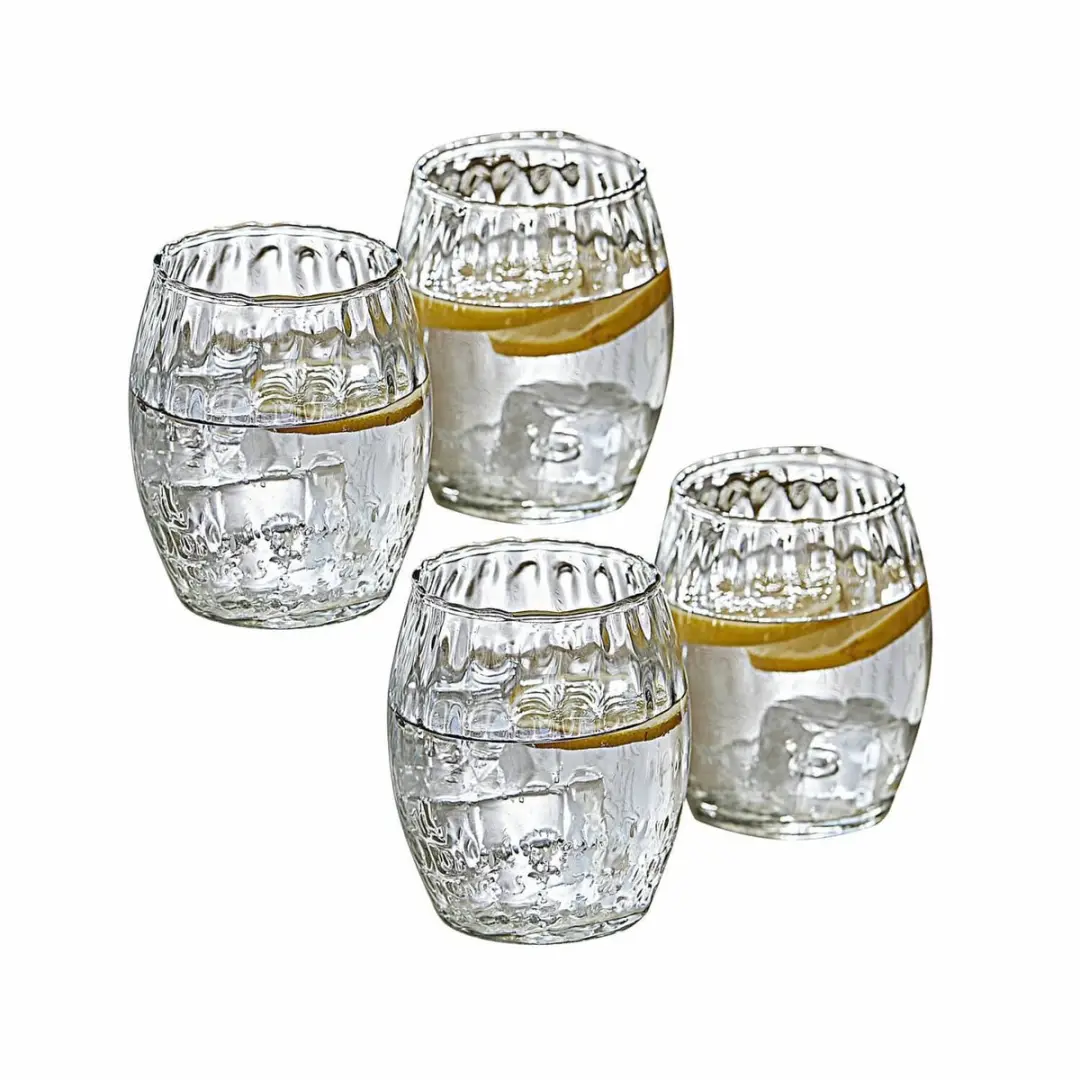 Loberon Bourgavin Glas Set - 4 Stuks Ø9.5cm Heldere
