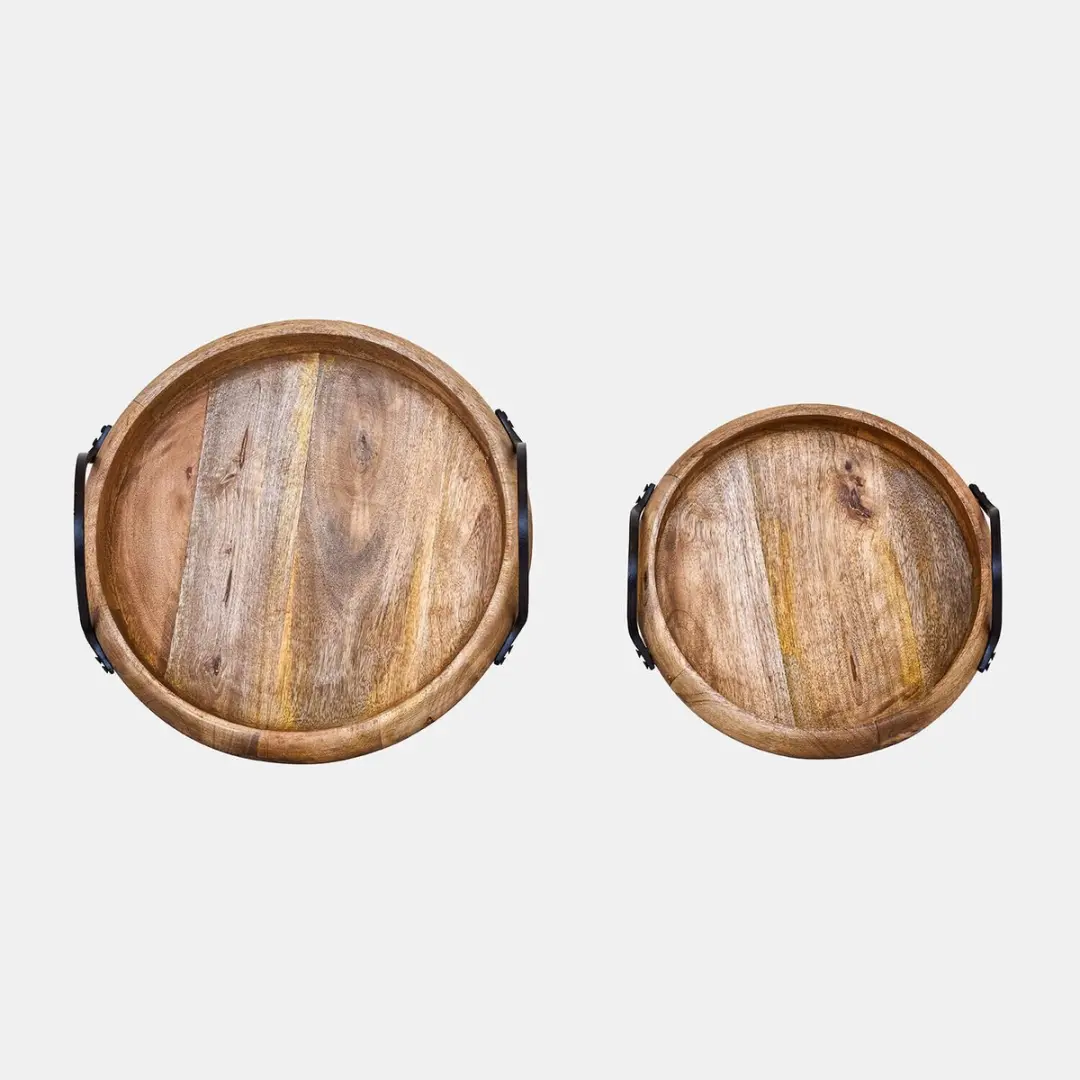 Loberon Arémont Dienbladset - 2 Stuks 36cm - Bruin/Zwart