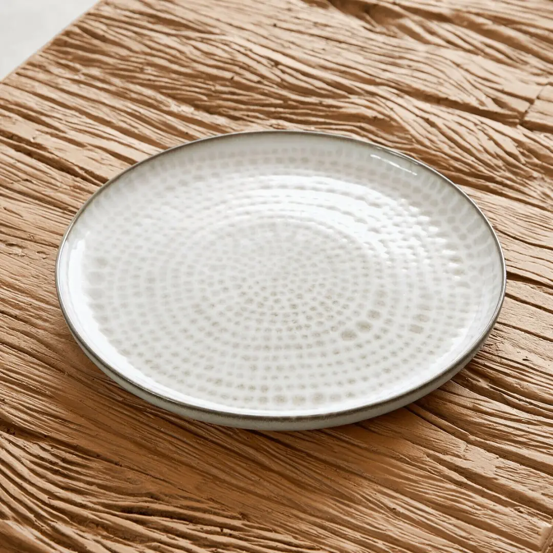 Loberon Marnis Servies Set 24-delig - Grijs/Bruin