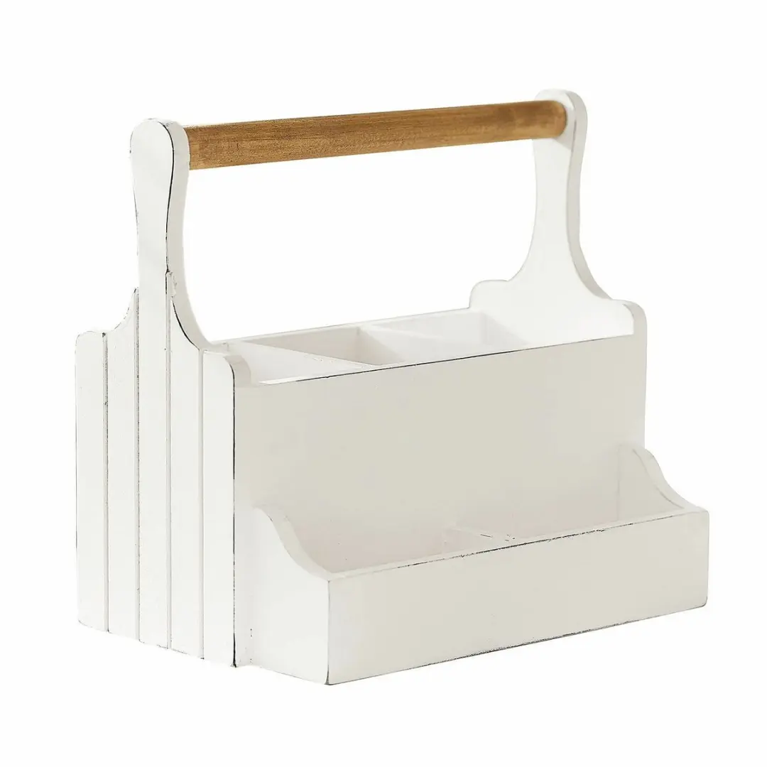Loberon Dilvex Organizer - 2 Vakken Antiekwit