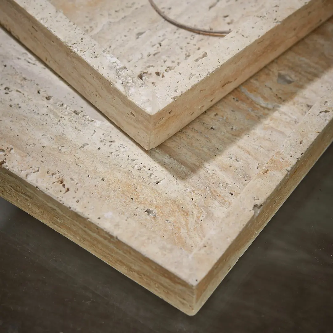 Loberon Tavone Dienblad Set - 3 Stuks Beige