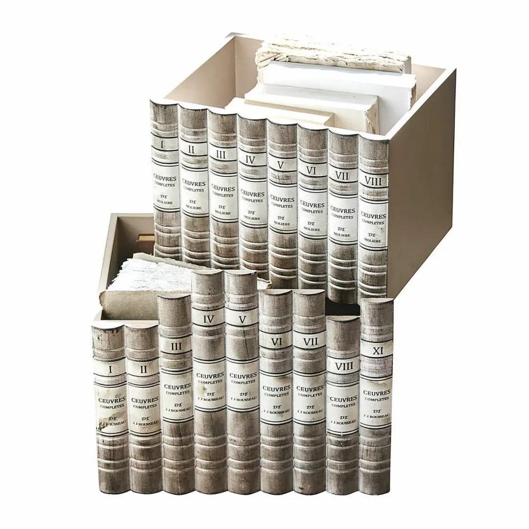 Loberon Doosset 2 Stuks Antiekgrijs/Bruin