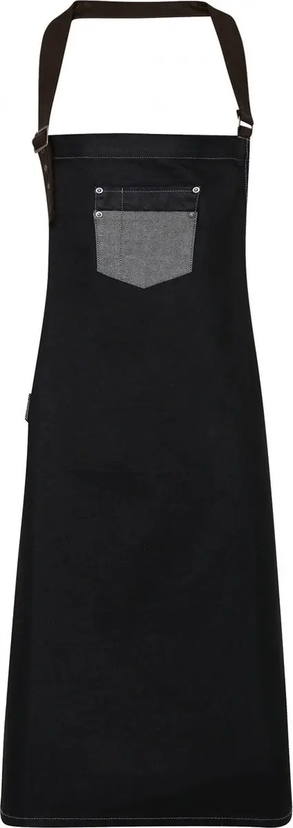 Schort/Tuniek/Werkblouse Unisex One Size Premier Black Denim 100% Katoen