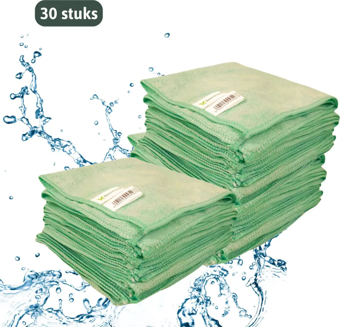 3x 10 Microvezel warp doeken 40x40cm 250g/m² groen