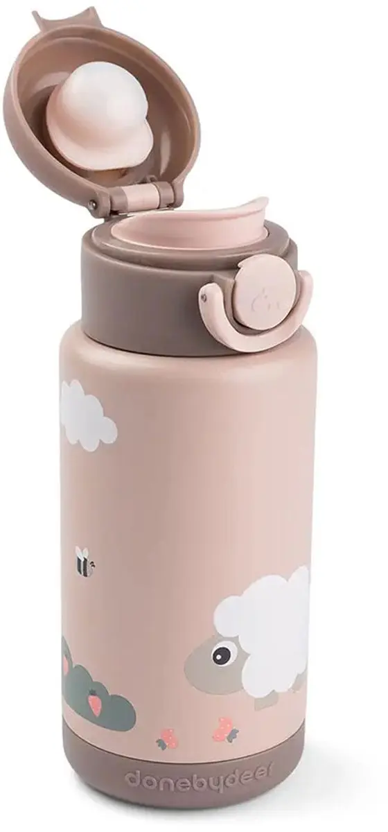 Done By Deer Thermo Fles Tiny Farm 340ml - Roze