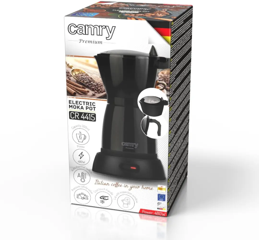 Camry CR4415 Elektrische Mokka Pot 300ml - Zwart - afbeelding 2 van 6