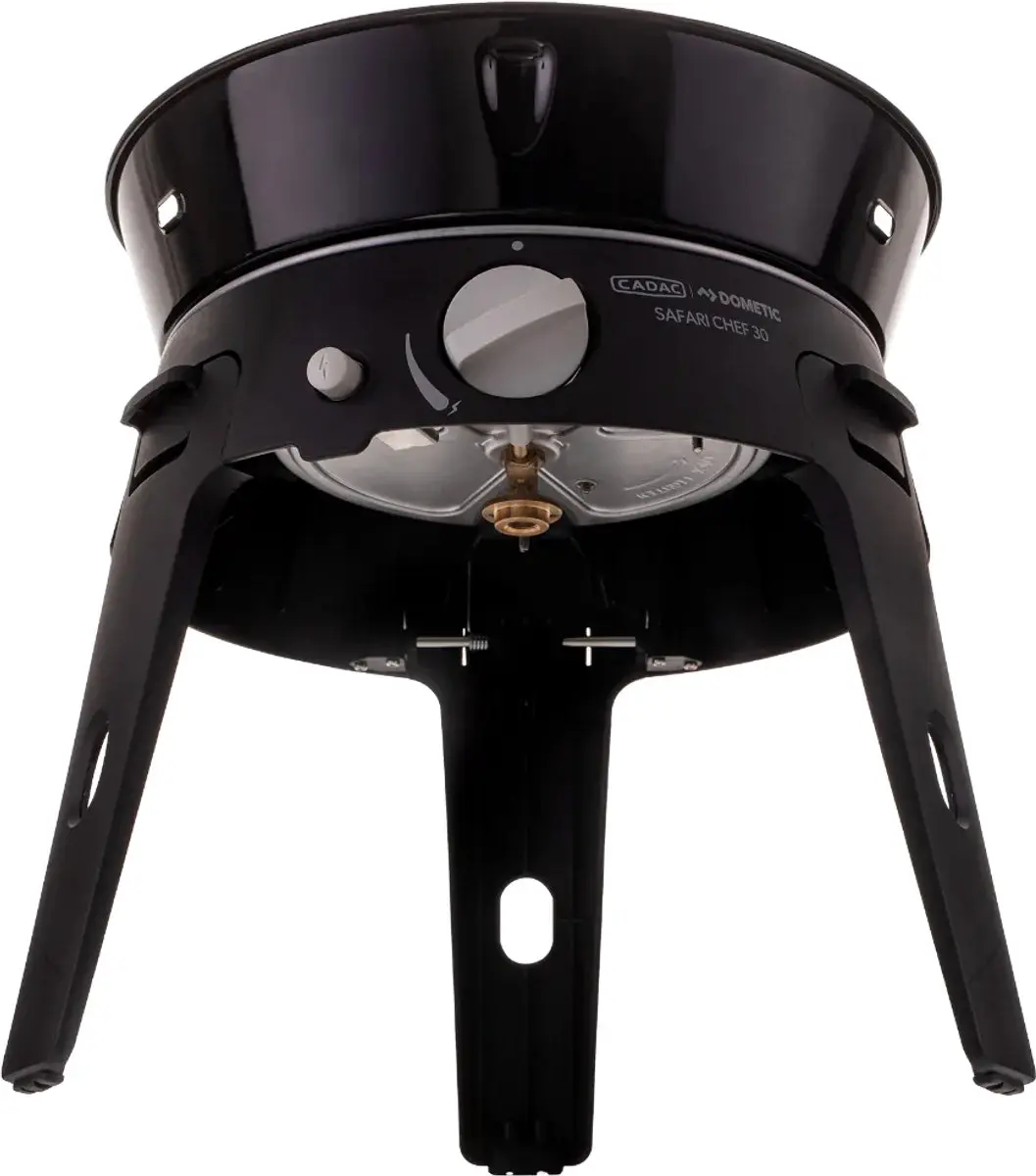 Cadac Safari Chef 30 HP Combo Gas BBQ - 30cm - 3 Burgers - Zwart - afbeelding 6 van 6