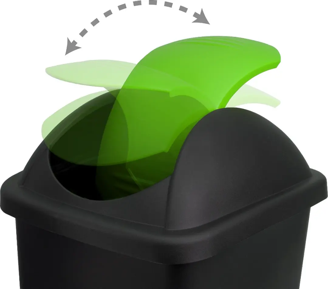 Deuba Vuilnisbak 60L - Zwart Groen