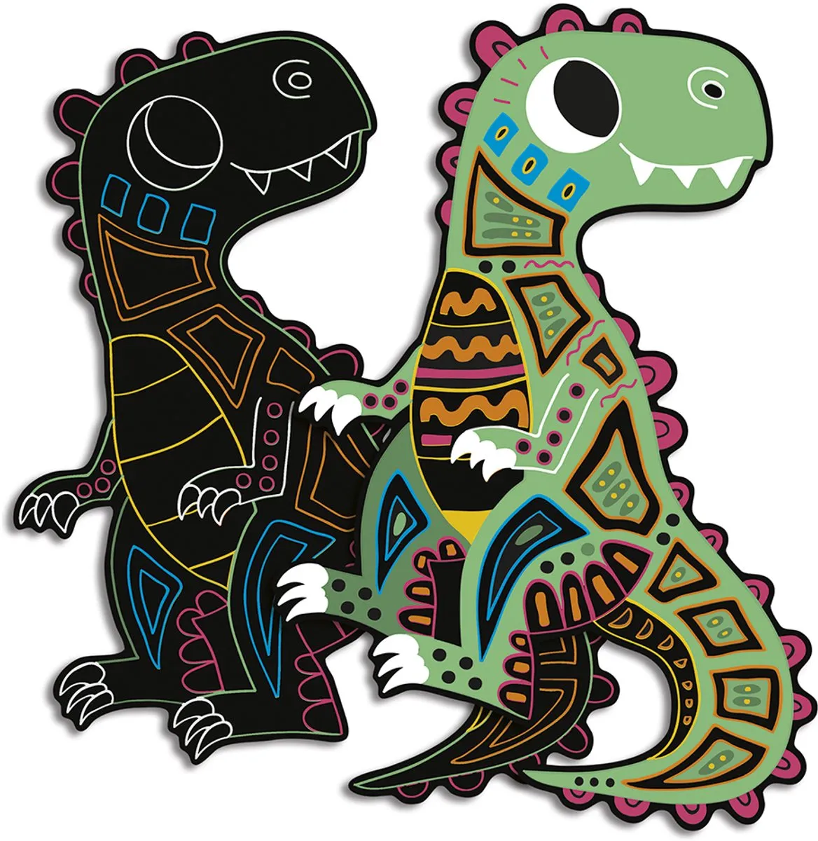 Janod Scratch Art Dinosaurus - 5 Kraskaarten Multi