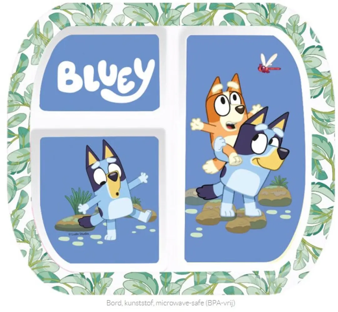 Bluey: Bord, kunststof, microwave-safe (BPA-vrij), Bluey bord, Kunststof bord, P