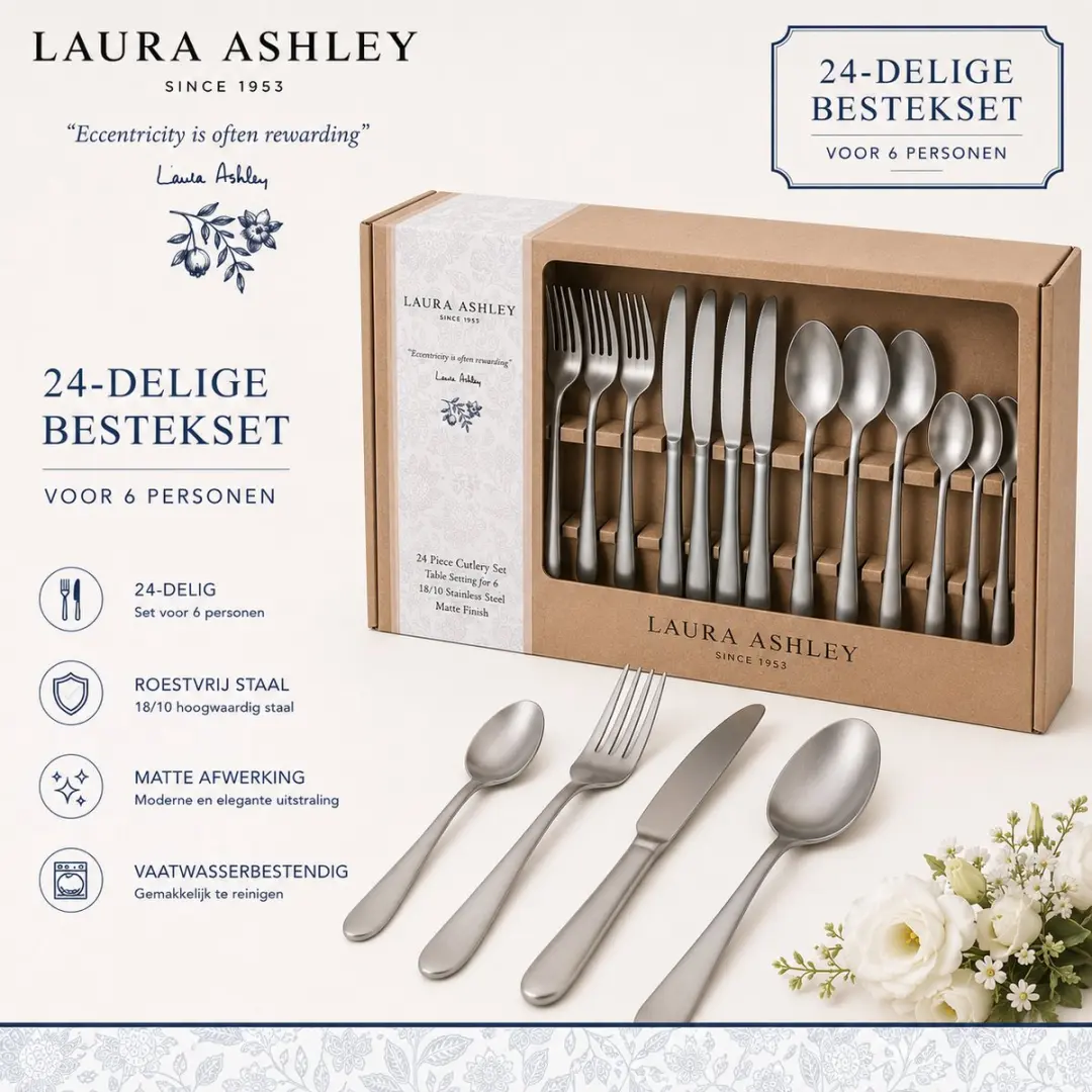 Laura Ashley Bestekset 24-delig Matt