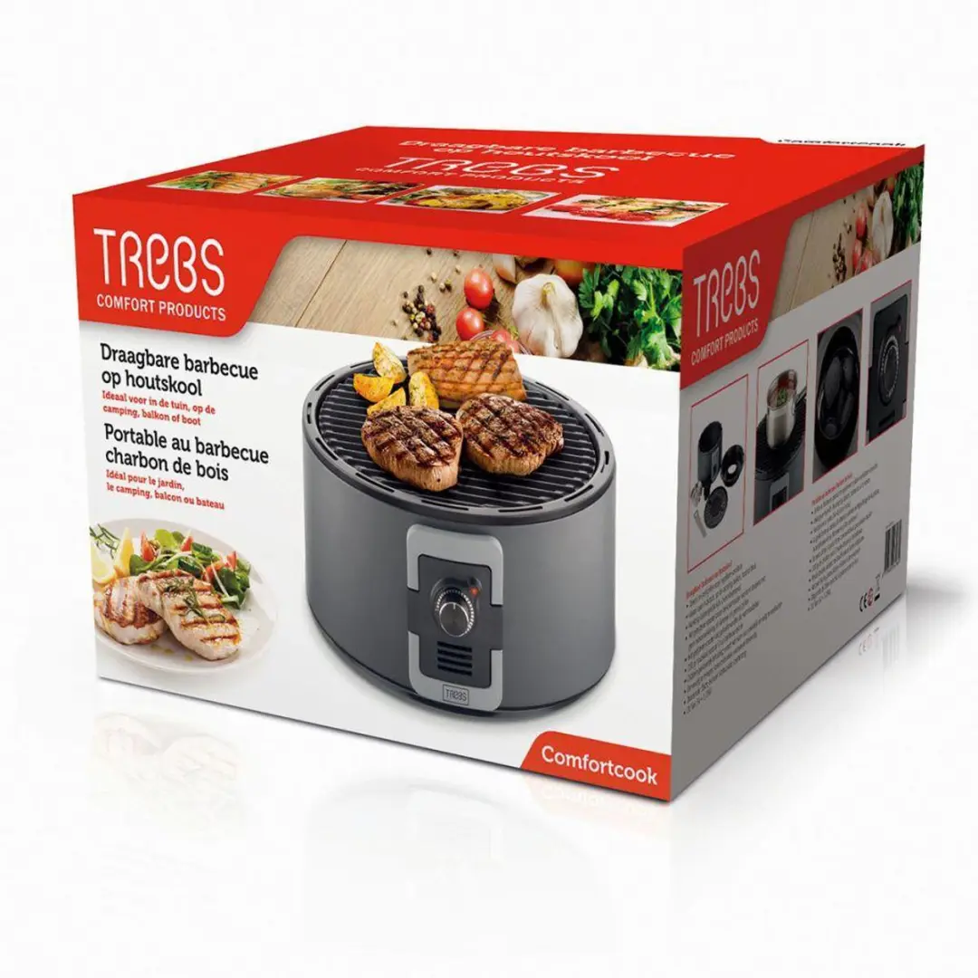 Trebs 99335 Houtskoolbarbecue 35cm - Zwart