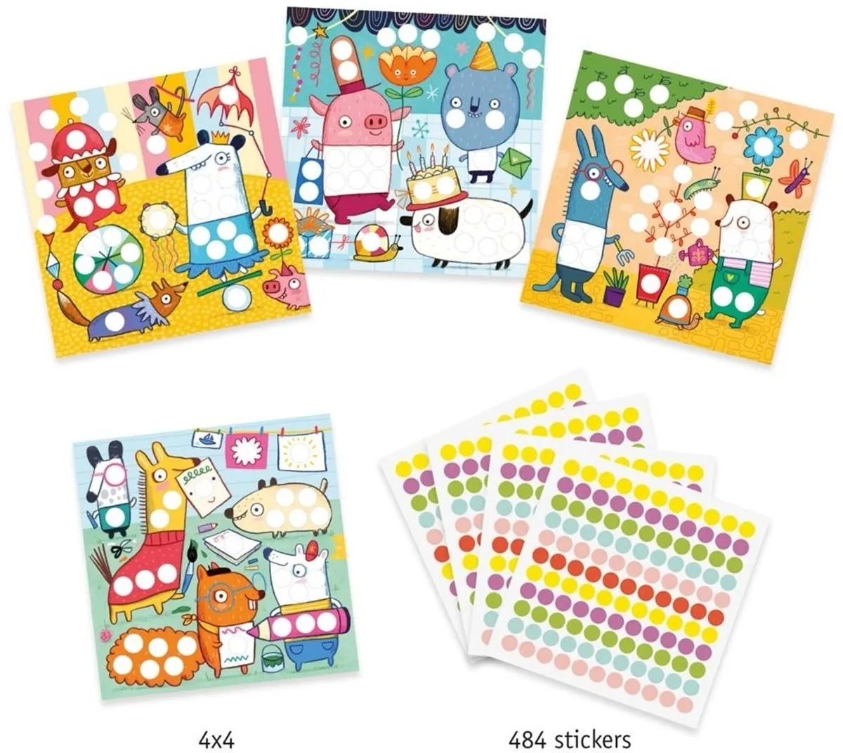 Djeco Ronde Stickers Multicolor - 484 Stuks