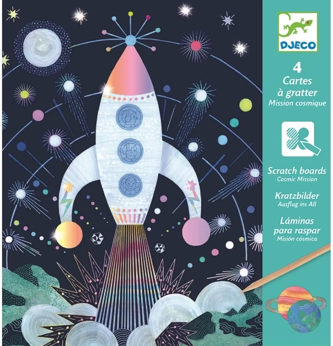 Djeco Krasplaatjes Ruimte - Multicolor - afbeelding 6 van 6