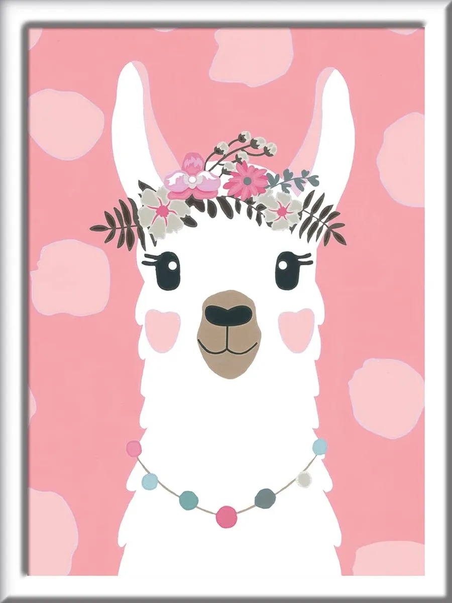 Ravensburger CreArt No Drama Llama Kleuren op nummer - Roze/Wit - afbeelding 6 van 6