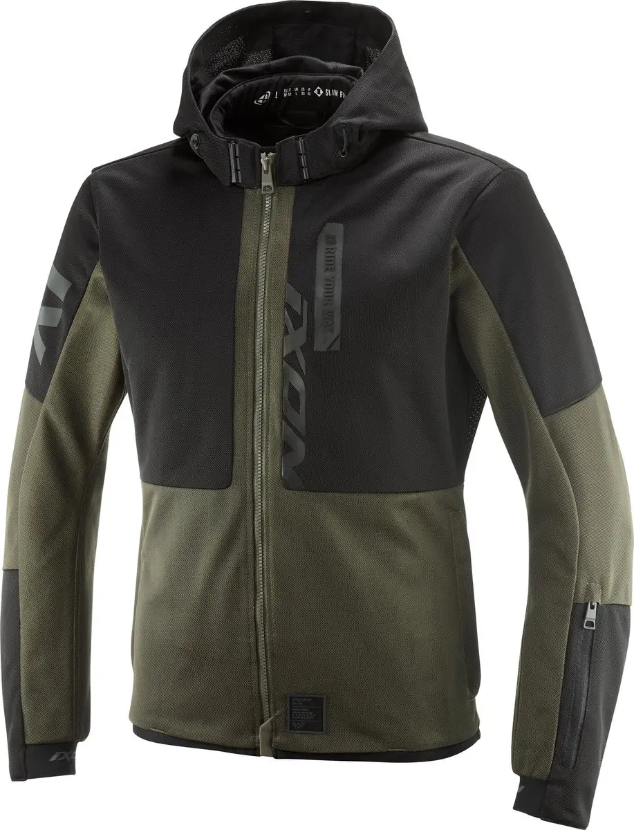 IXON Park Air Motorfietsparka Khaki/Zwart