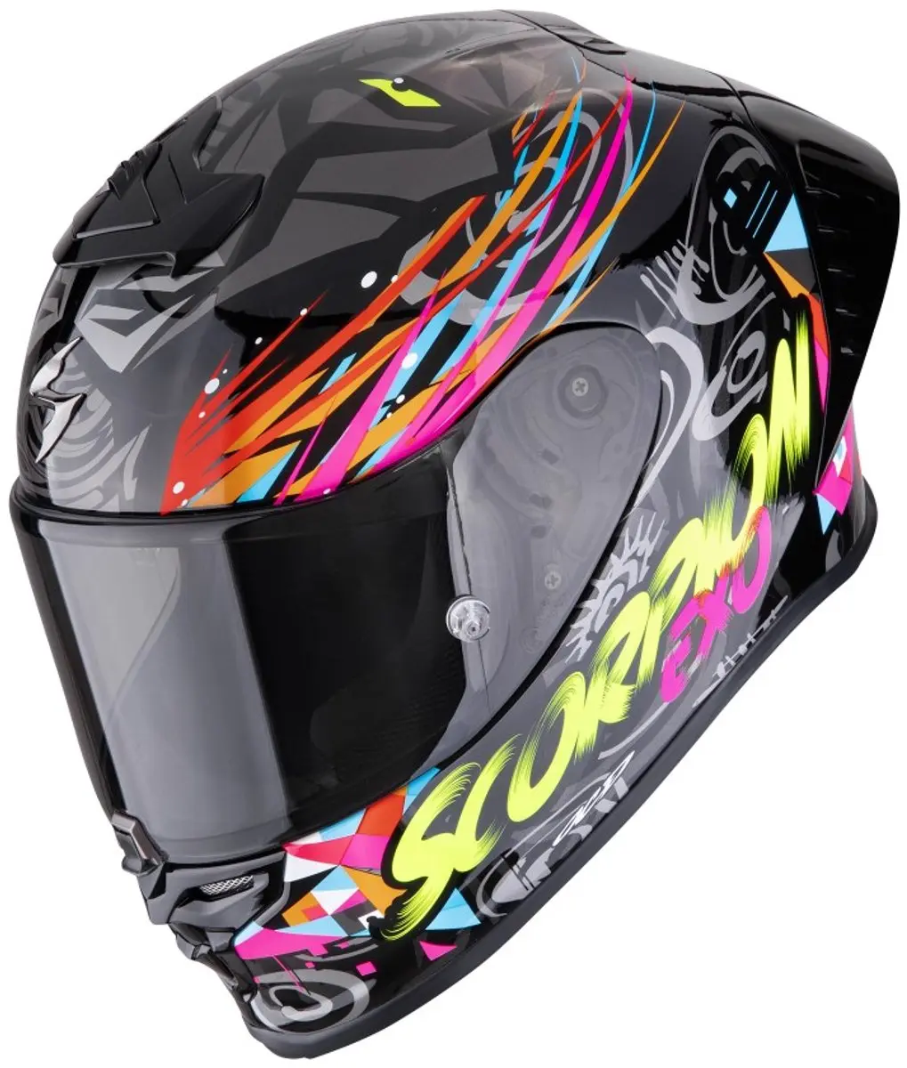 Scorpion Exo-R1 Evo II Air Savage Zwart Blauw Pink