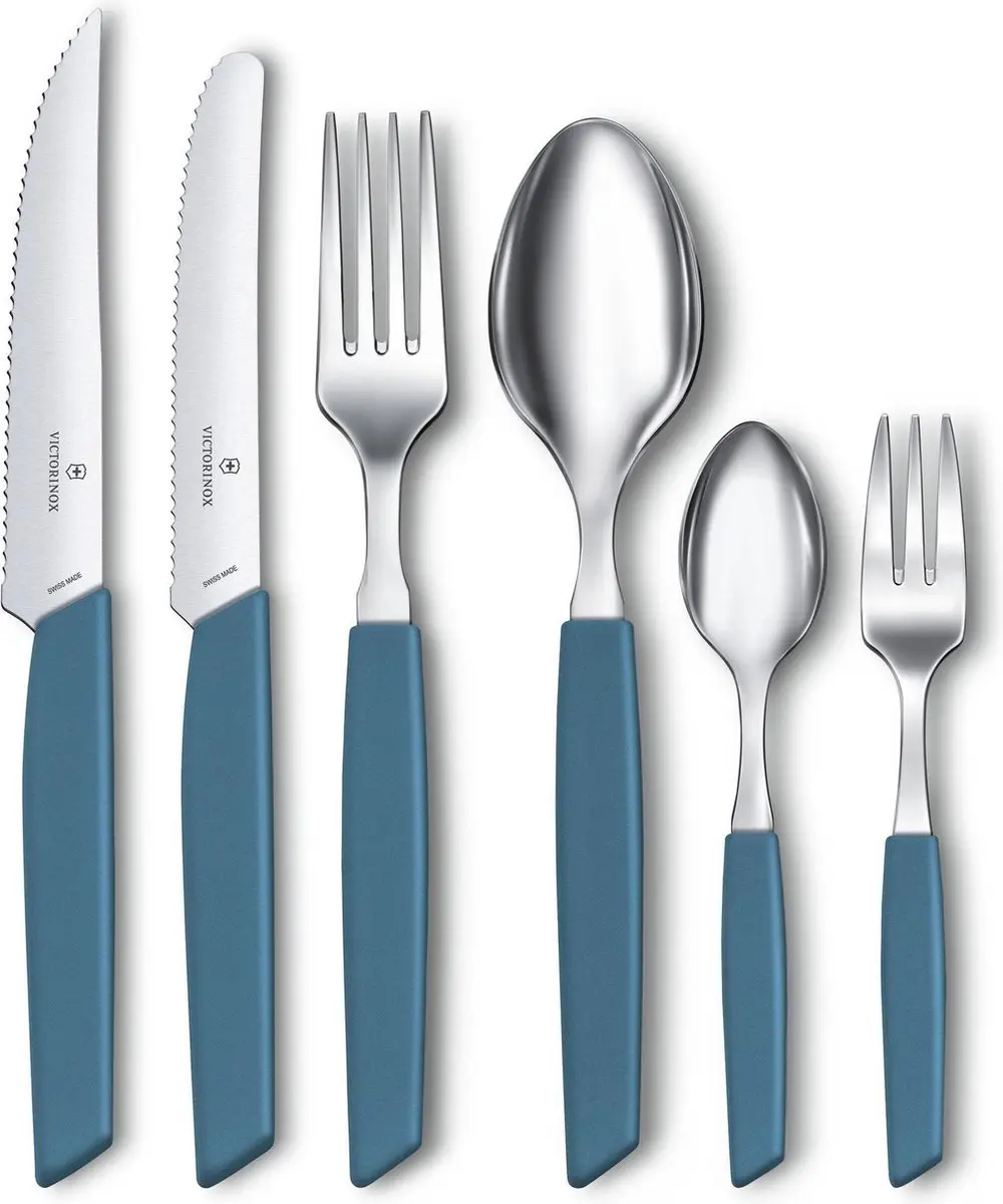 Victorinox Swiss Modern Bestekset 12-delig - Pastelblauw - RVS/PP