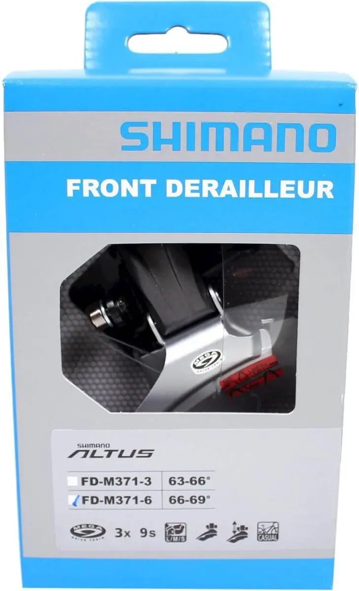 Shimano Altus M371 Voorderailleur 3x9 - Zwart/Zilver