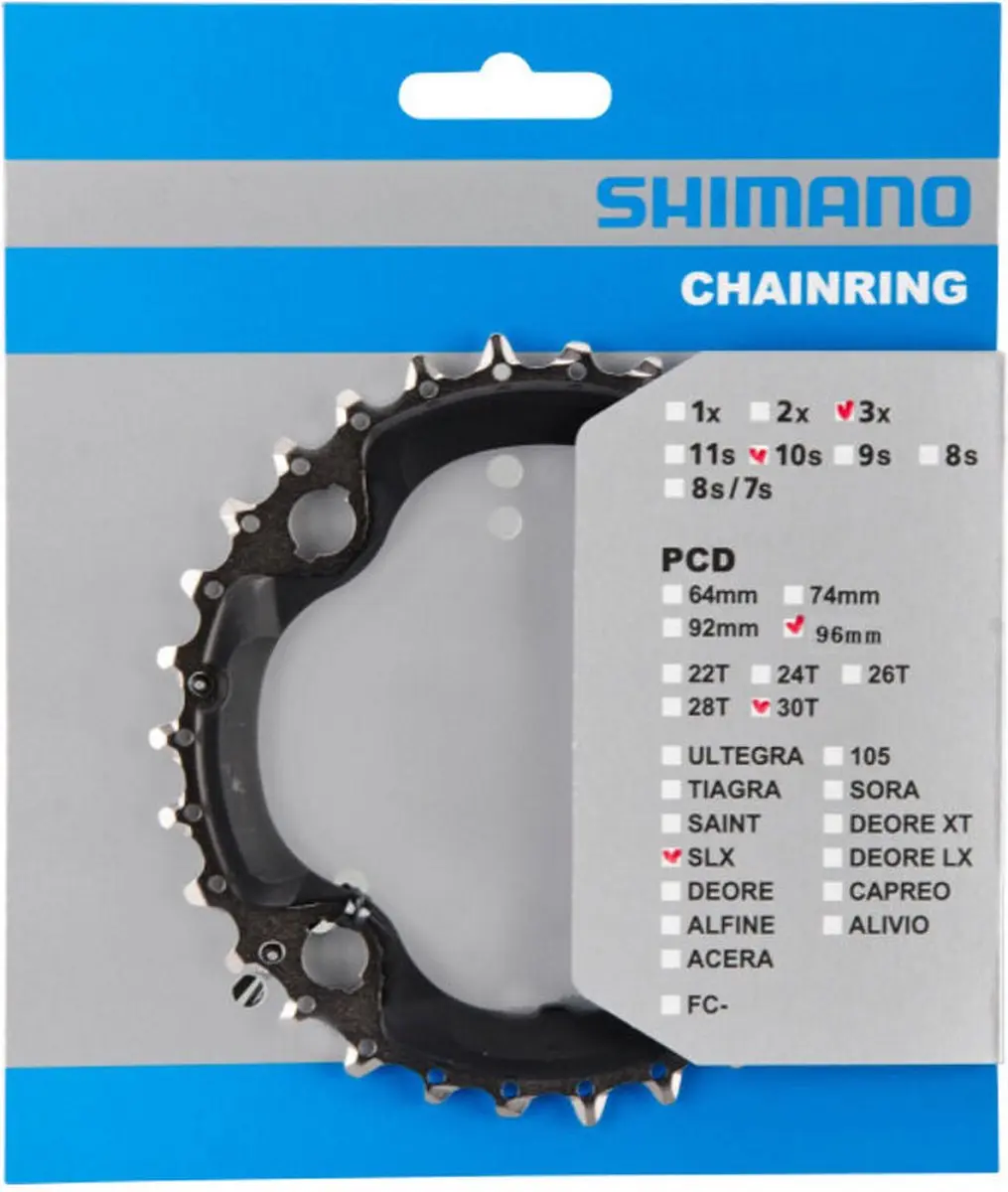 Shimano FC-M612 Kettingblad 30T - 10-speed - Zilver/Zwart