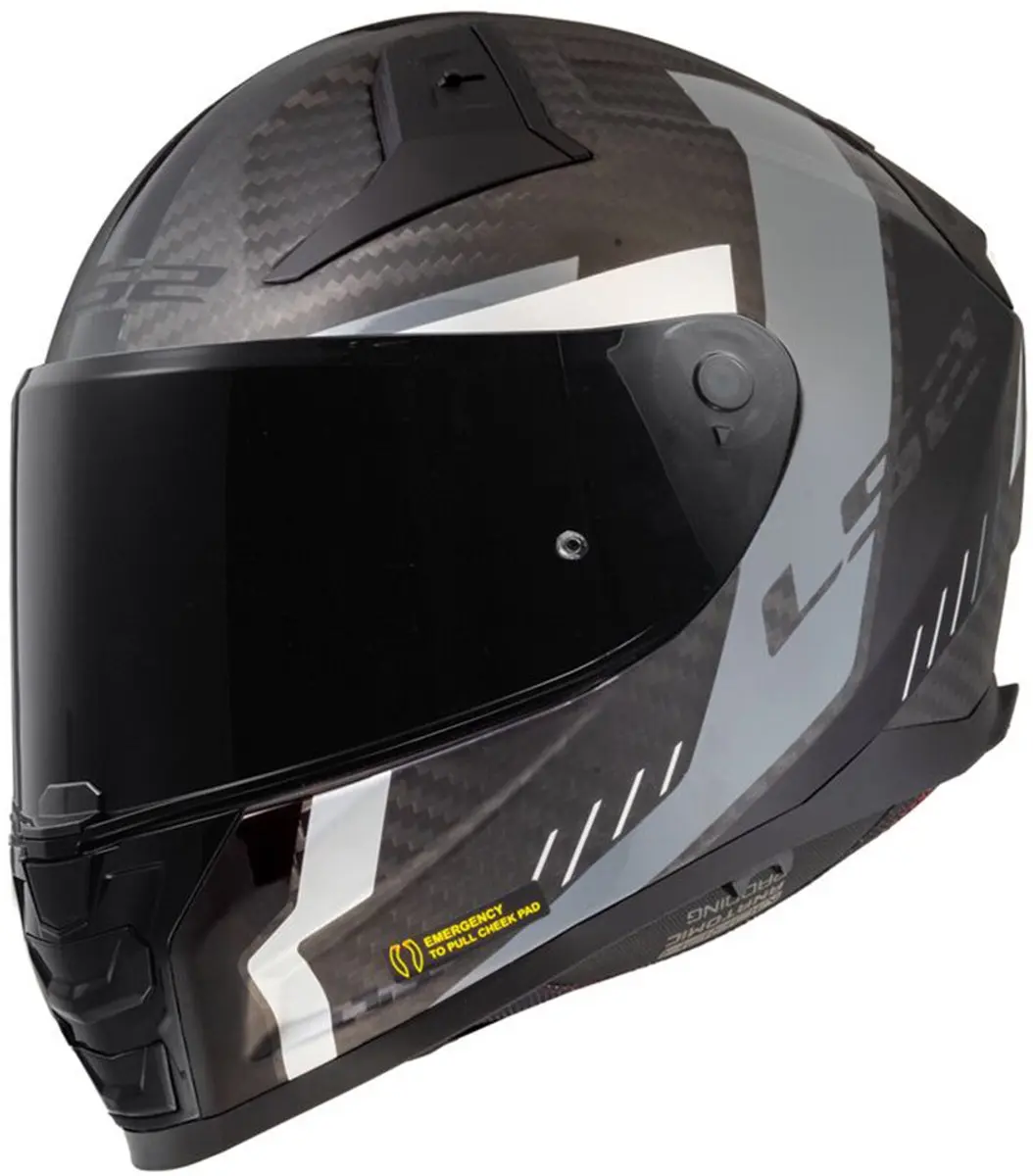 LS2 FF811 Vector II Carbon Grid Mat Zwart Grijs Integraalhelm