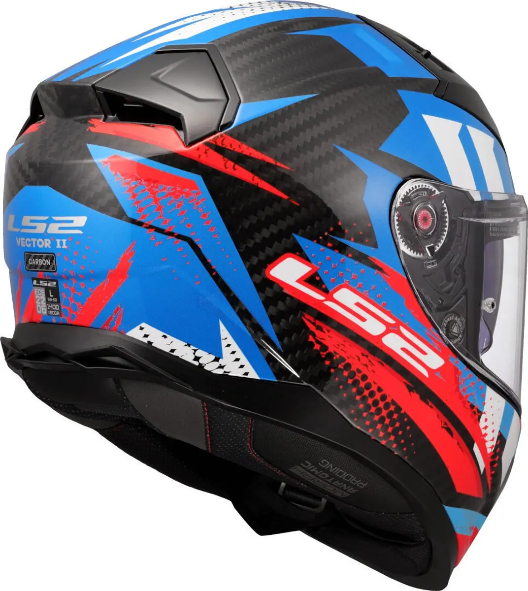 LS2 FF811 Vector II C Tantic Helm - XXS - Blauw/Rood