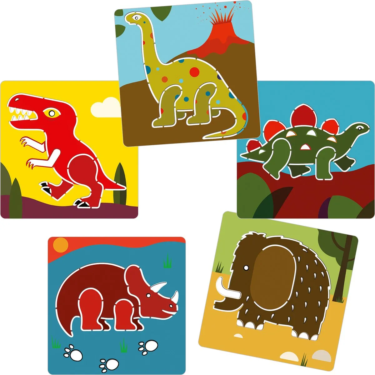 Djeco Sjablonenset Dino - 5 Stuks