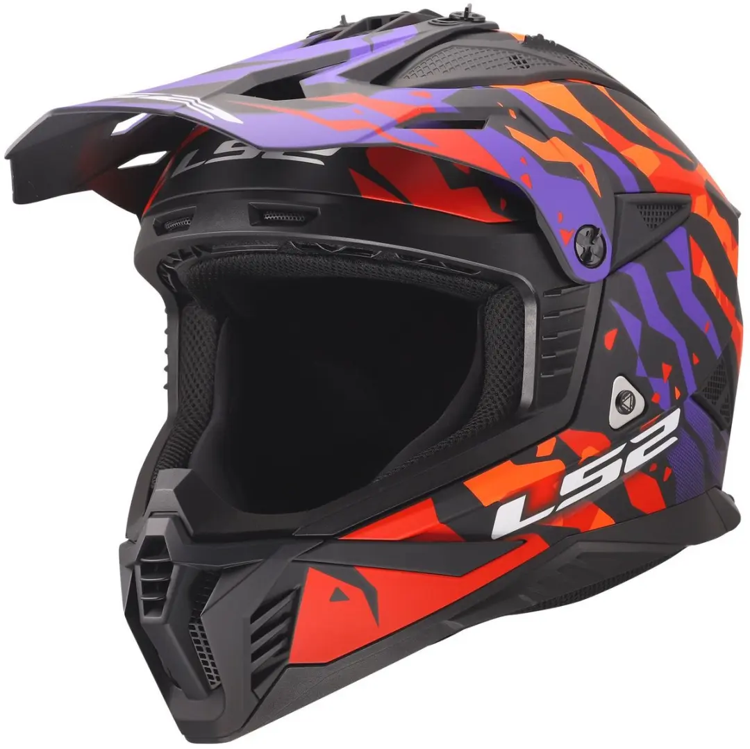 LS2 Fast II Grotesk MX708 Helm - M - Paars/Oranje