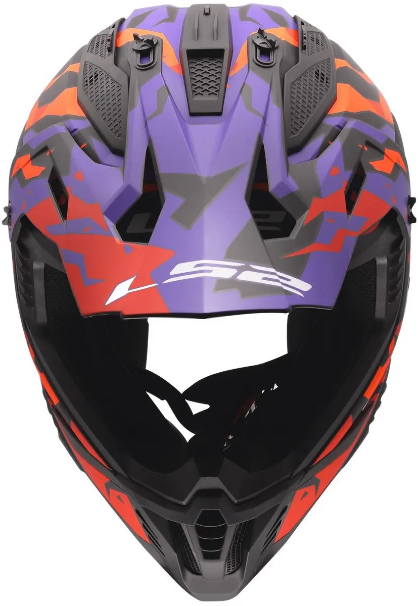 LS2 Fast II Grotesk MX708 Helm - Paars/ Oranje - 3XL