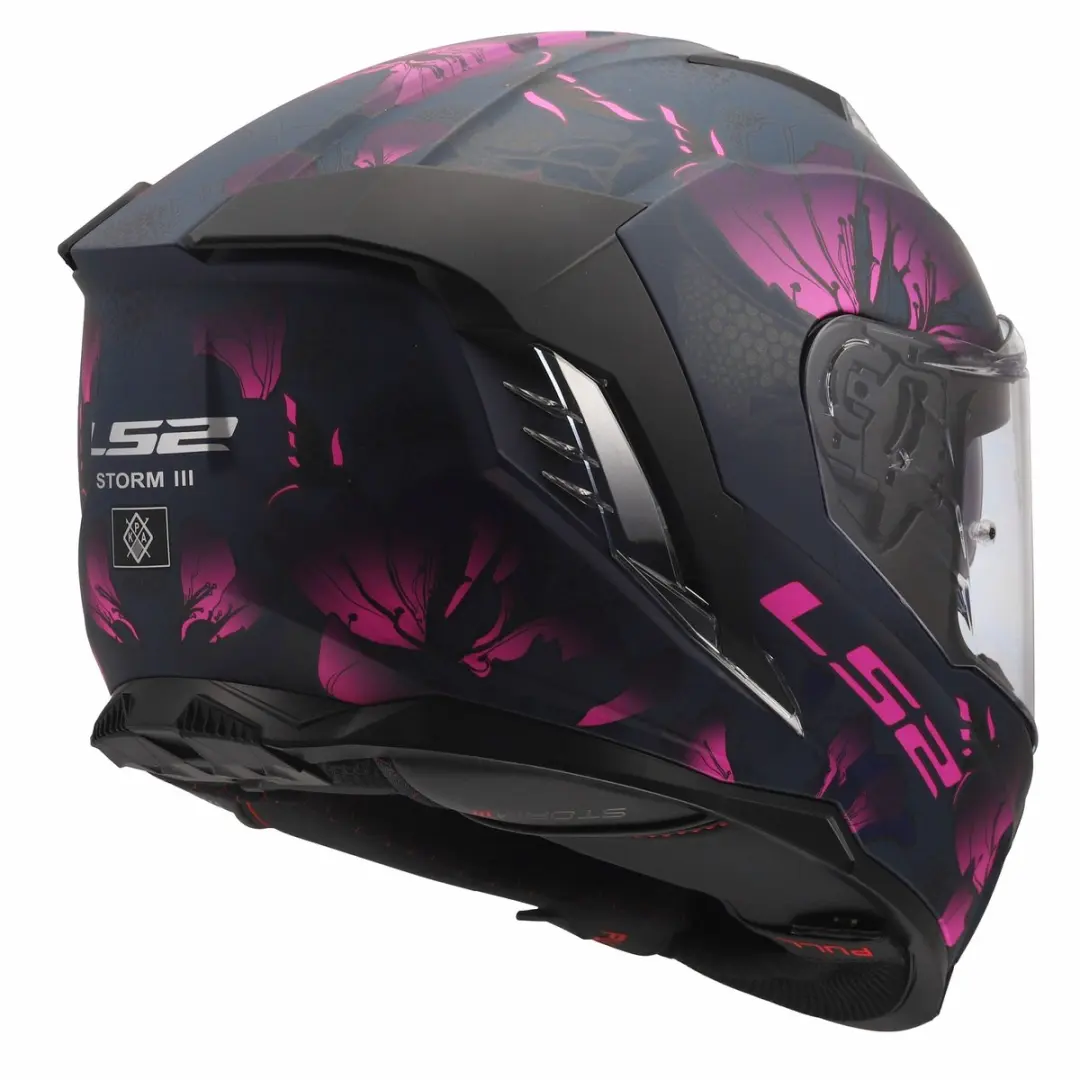 LS2 Storm III Burst FF818 Helm - XXL - Mat zwart/roze