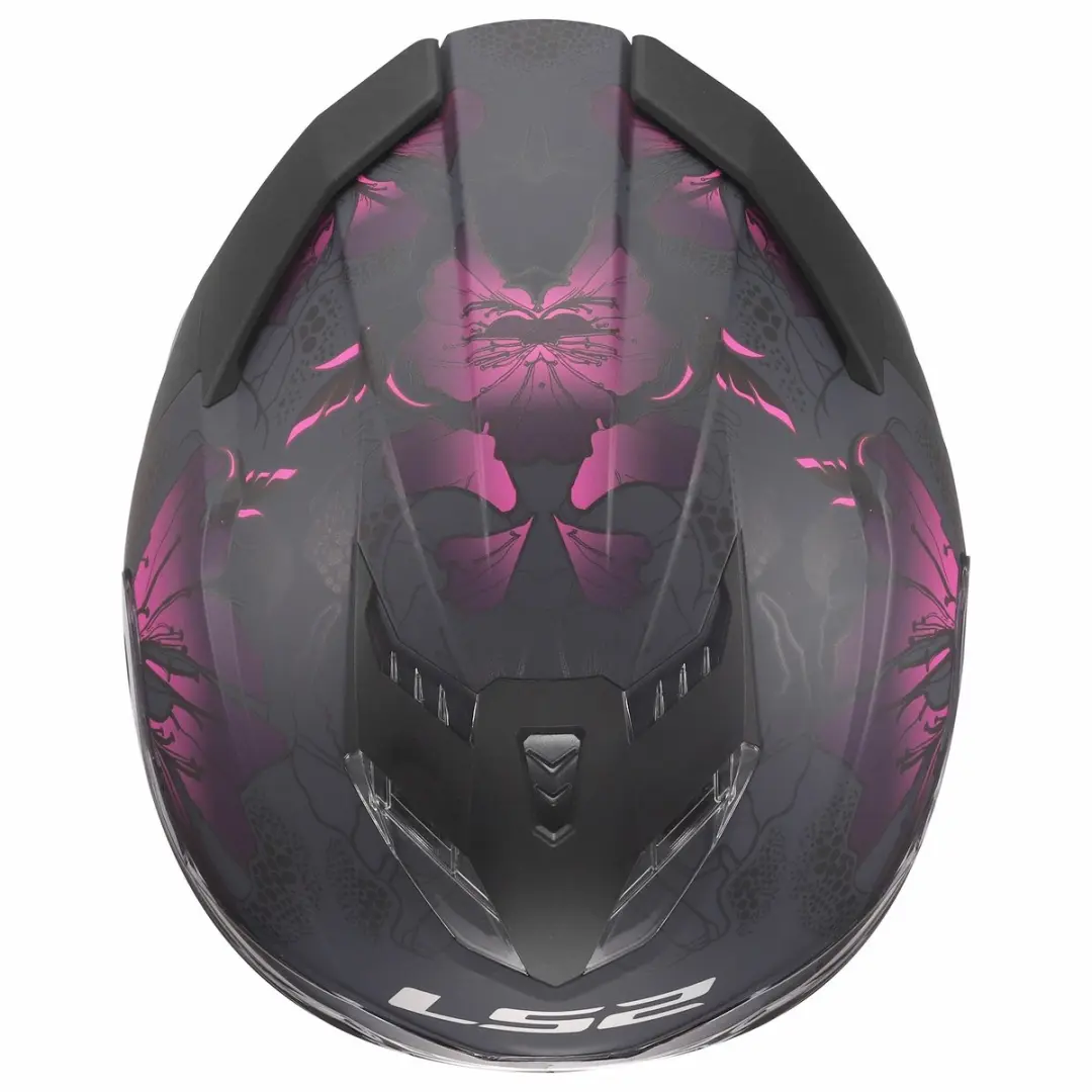 LS2 Storm III Burst FF818 Helm - XXL - Mat zwart/roze