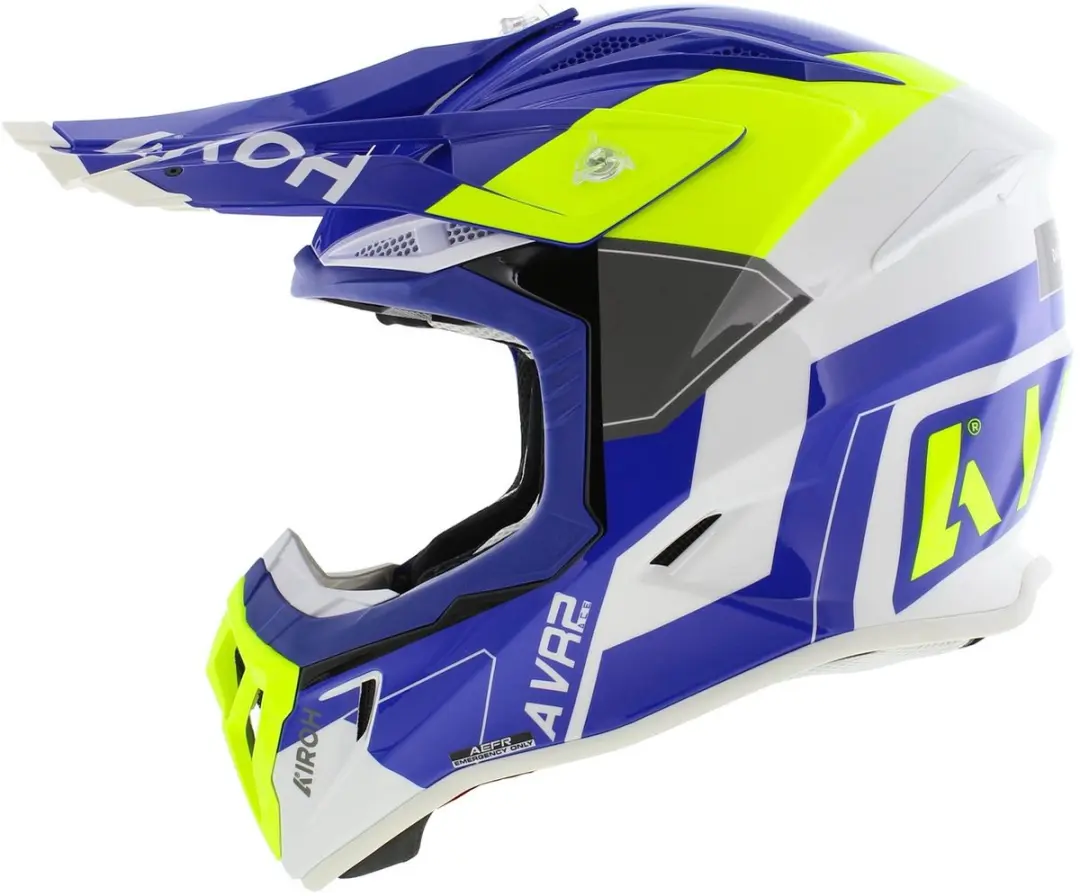 Airoh Aviator Ace 2 Shield Motocrosshelm M - Blauw/Wit/Neon