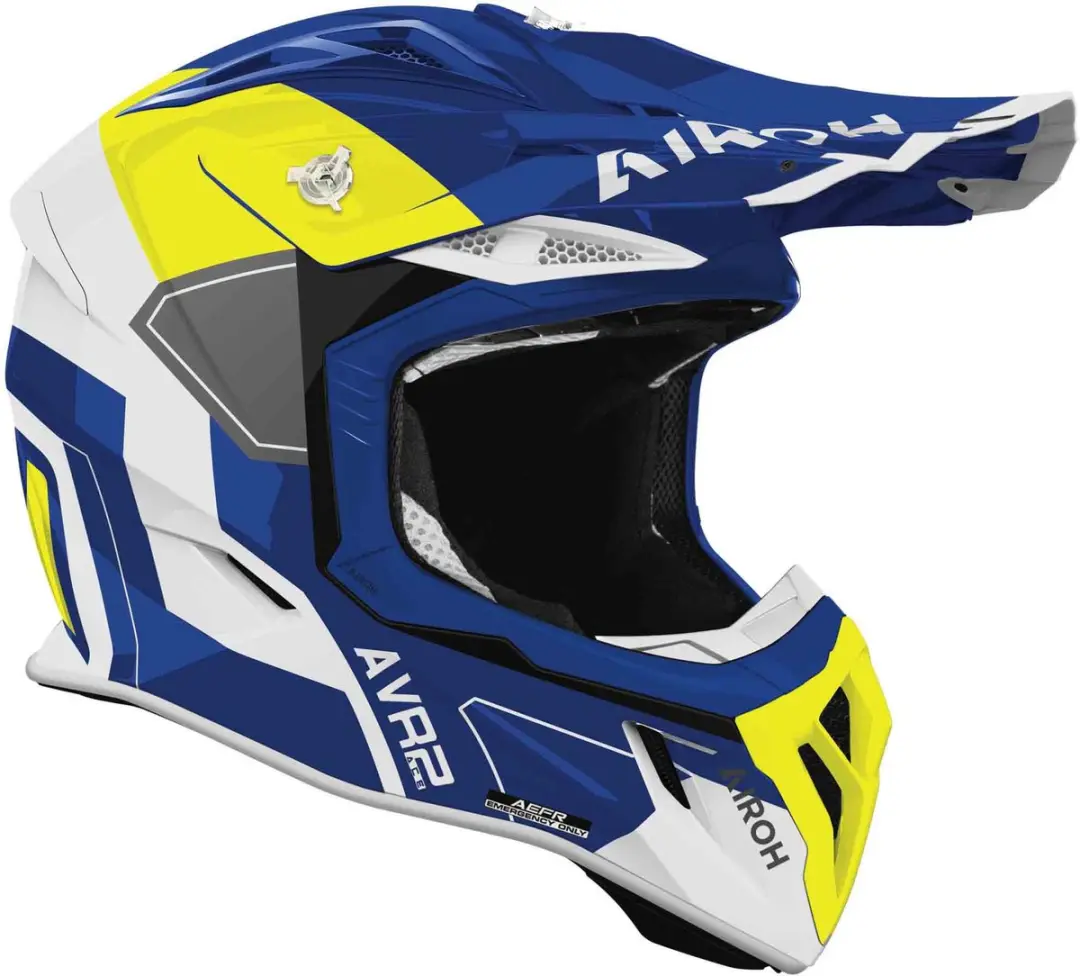 Airoh Aviator Ace 2 Shield Motocrosshelm M - Blauw/Wit/Neon