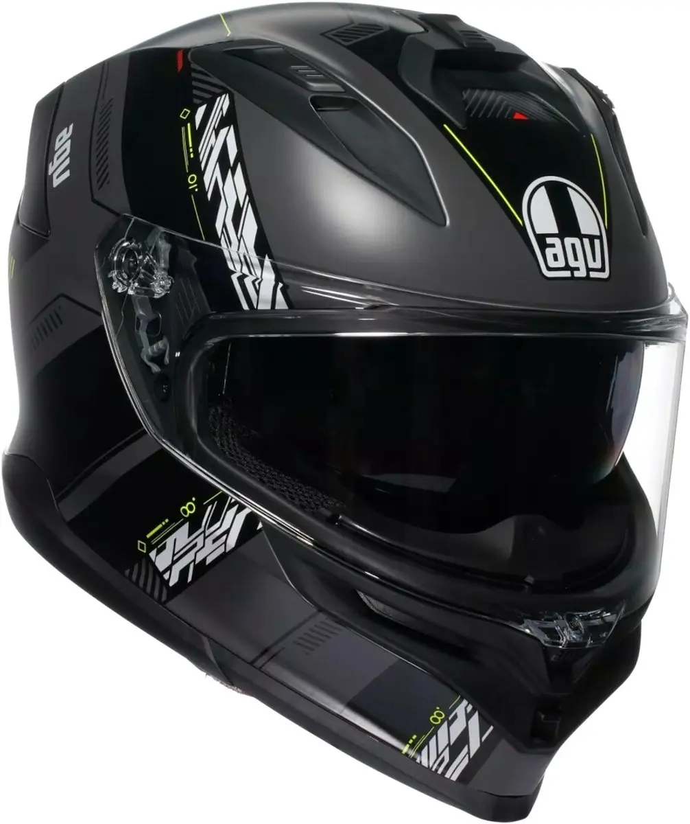 AGV K7 Kyber Mat Zwart Geel Integraalhelm