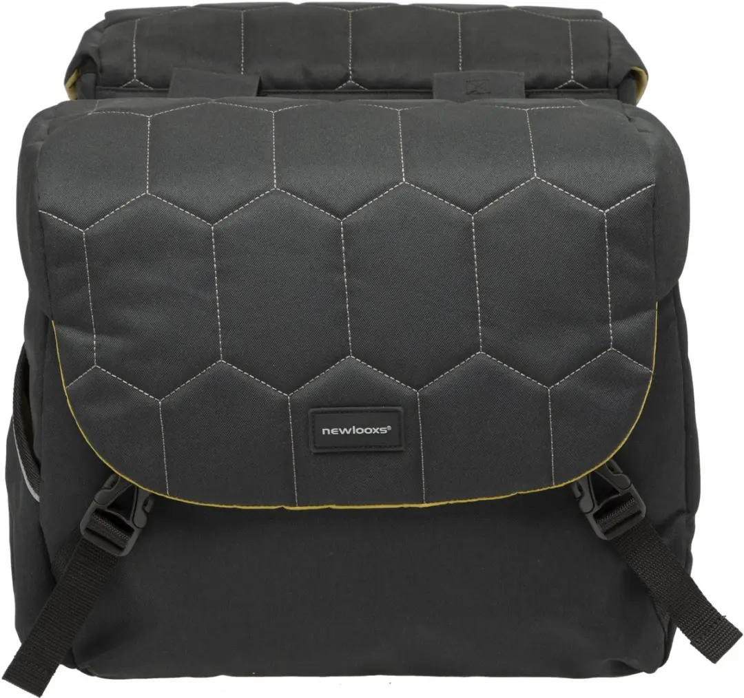 New Looxs Quilted Mondi Joy Dubbele Fietstas 38L - Zwart - afbeelding 2 van 6