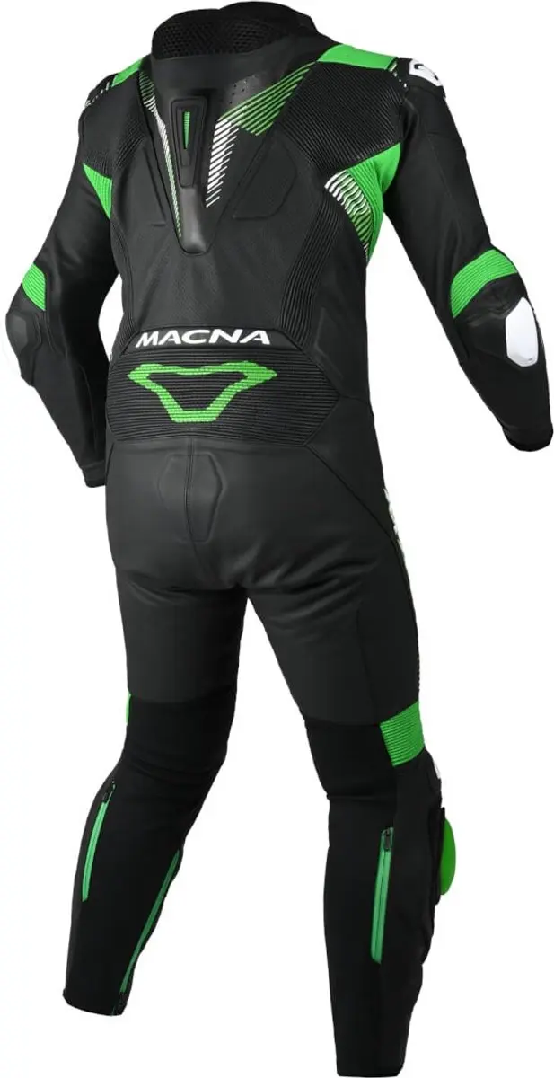 Macna Armadyl Lederen Motorpak - Zwart/Wit/Groen - Maat 48
