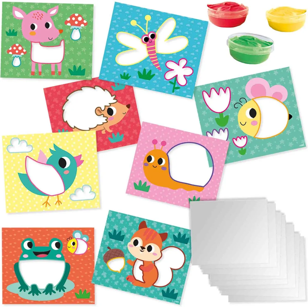 SES Creative Eco Vingerverfkaarten - 8 Stuks
