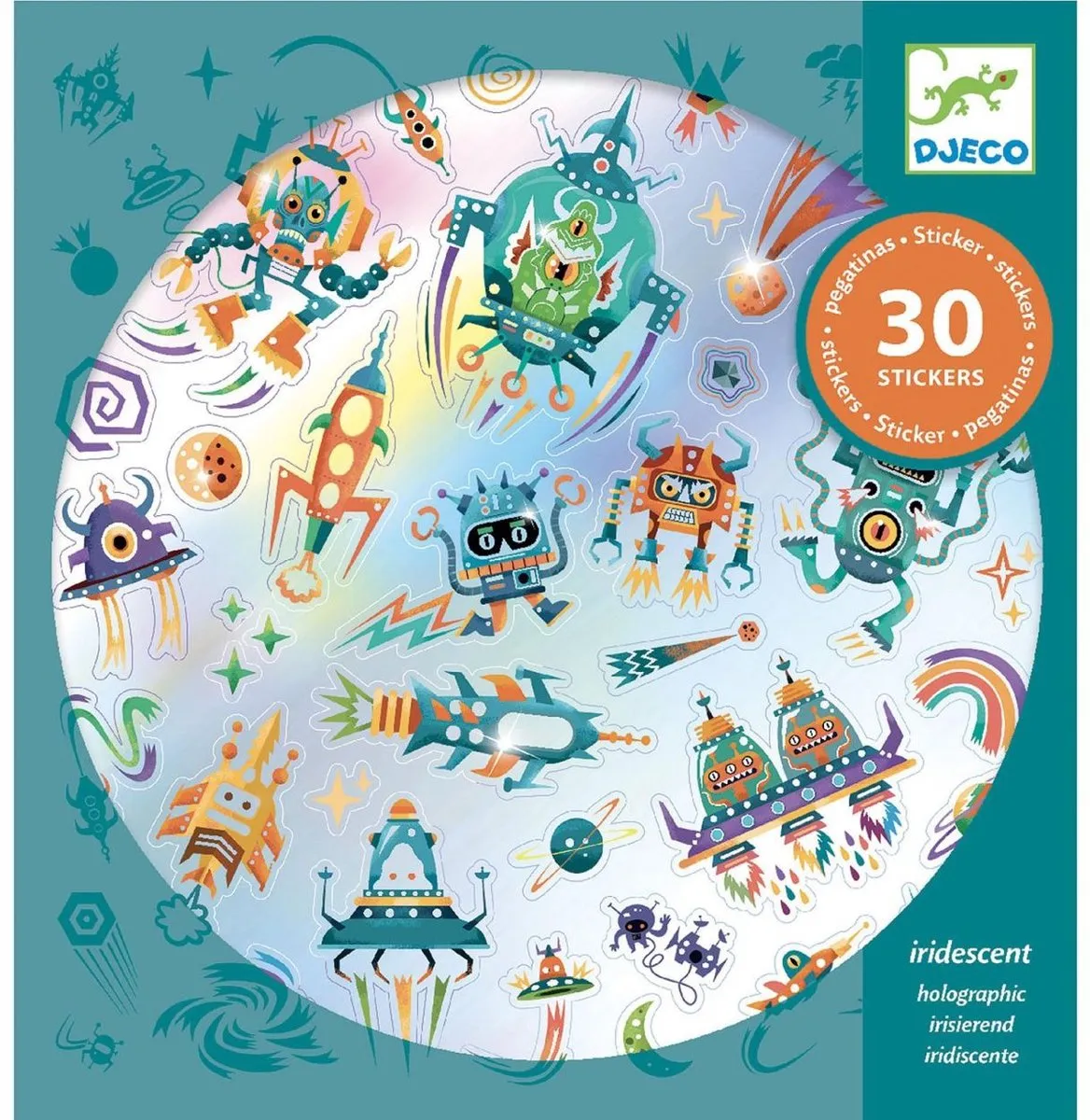 Djeco Blinkende Stickers Ruimte - 30 Stuks - Multicolor