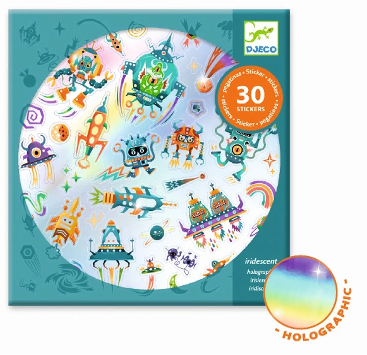 Djeco Blinkende Stickers Ruimte - 30 Stuks - Multicolor