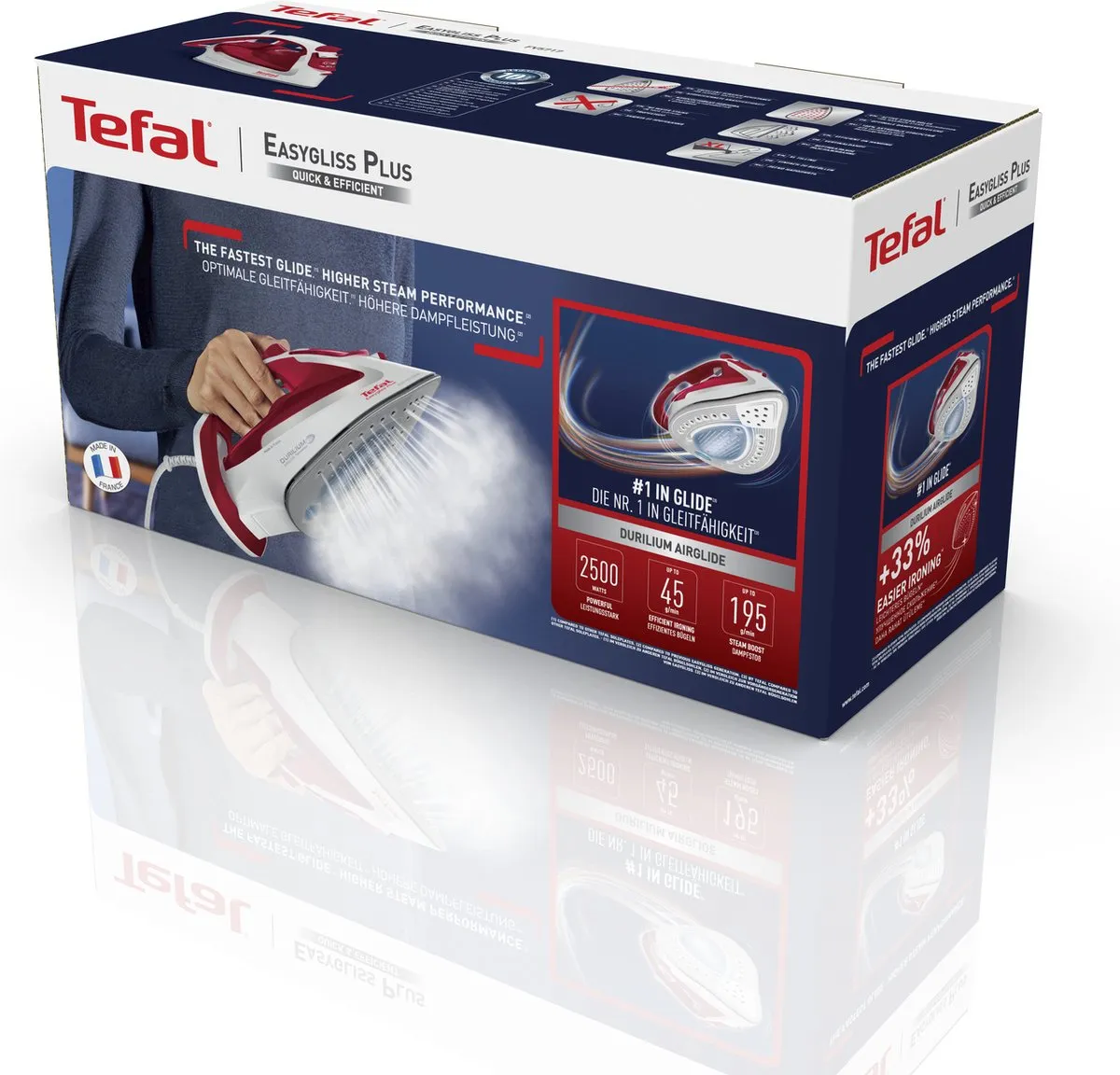 Tefal Easygliss Plus FV5717 Stoomstrijkijzer 2500W - Rood